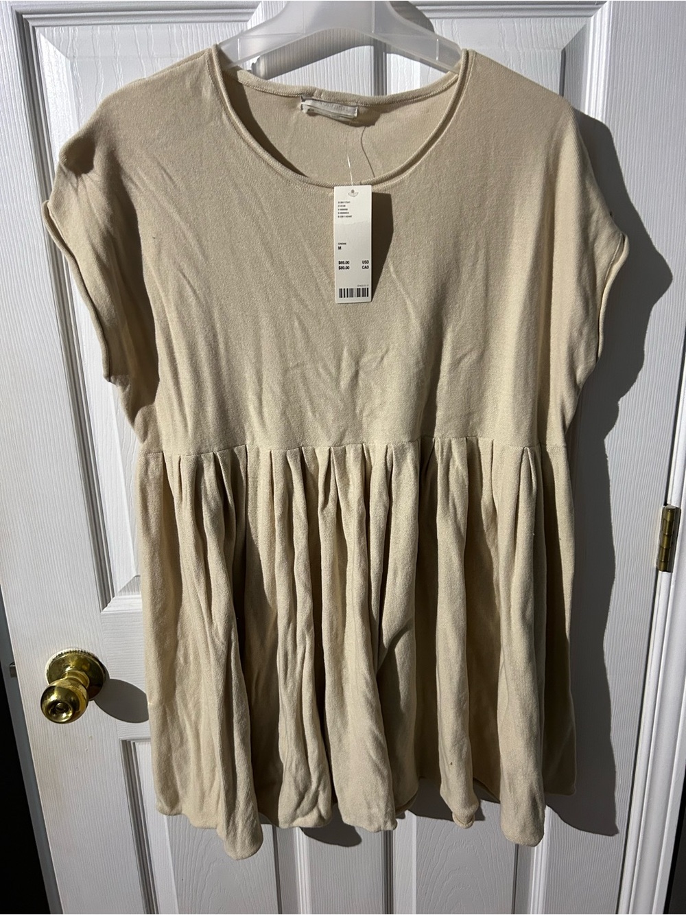 Urban Outfitters Cream Knit Scoop Neck Knit Dress